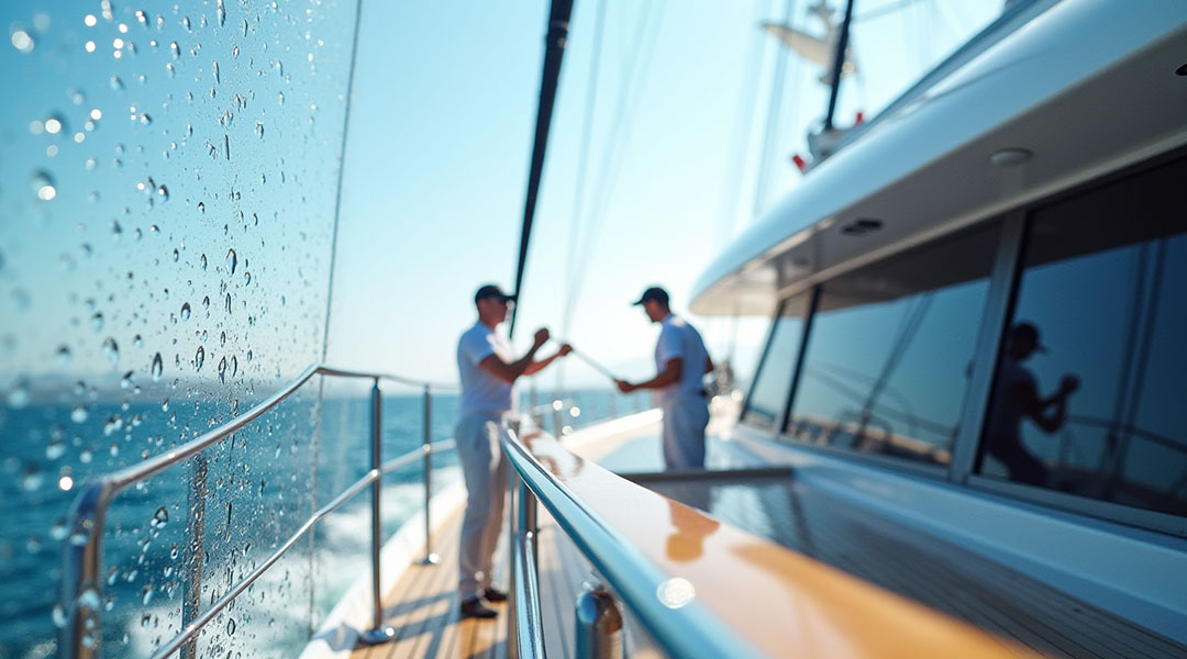 Water beading on protected surface