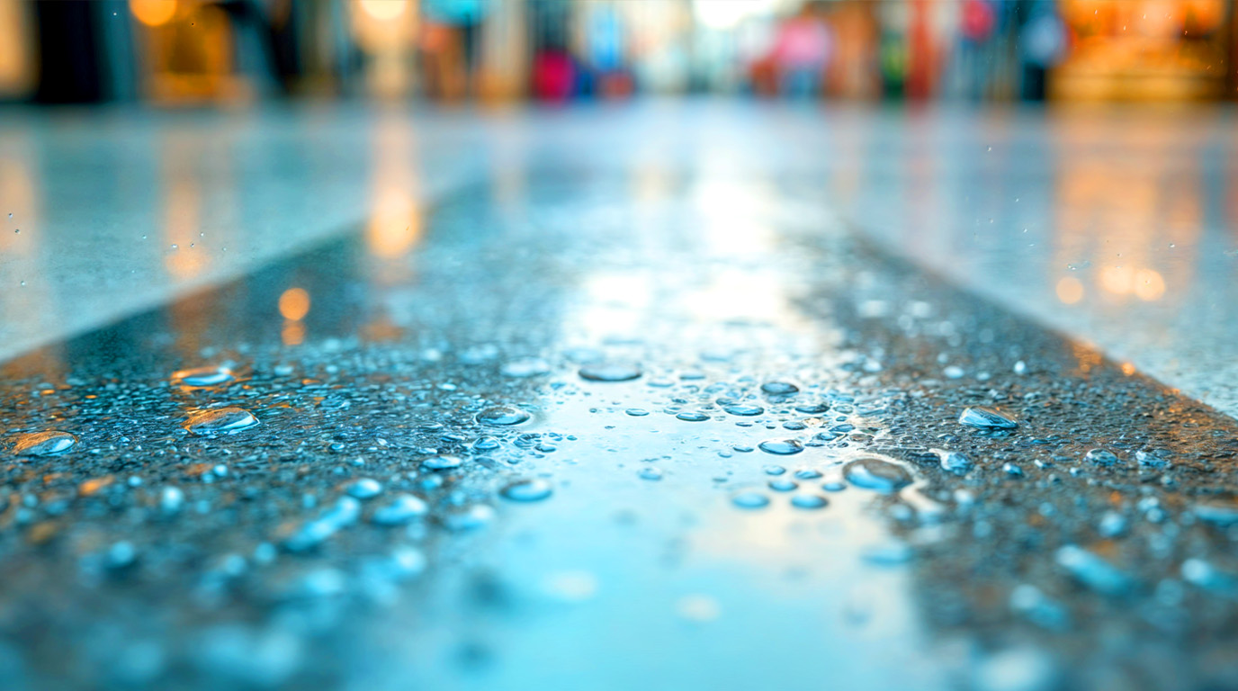 High-traffic retail floor with pro-grade finish